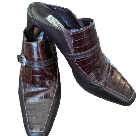 Brighton Tiana Leather Mules Sz 7 1/2 - Picture 11 of 13